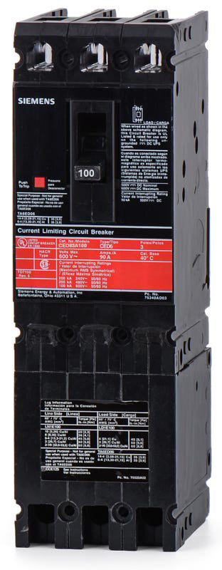 Siemens CED63A100 - 100A 3 Pole Motor Circuit Protector