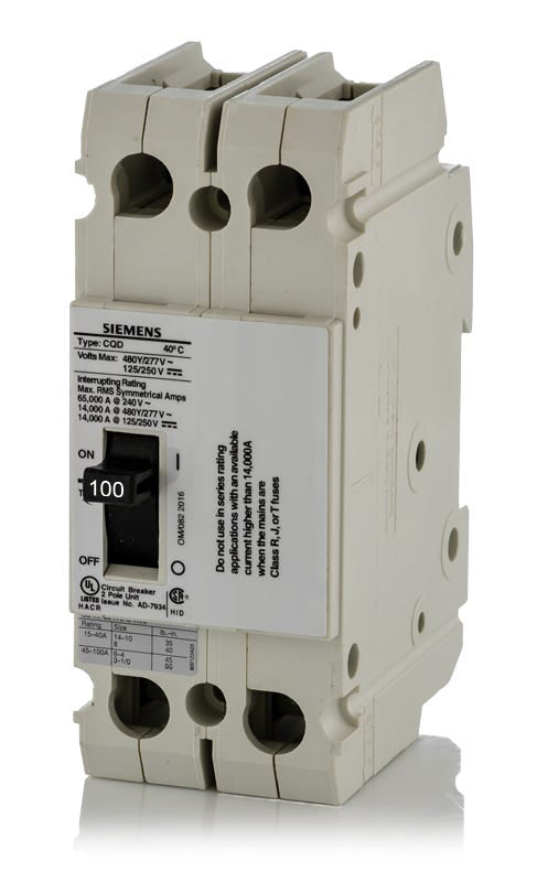 Siemens CQD2100 - 100A 2 Pole Molded Case Circuit Breaker
