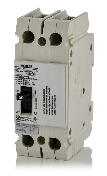 Siemens CQD250 - 50A 2 Pole Molded Case Circuit Breaker