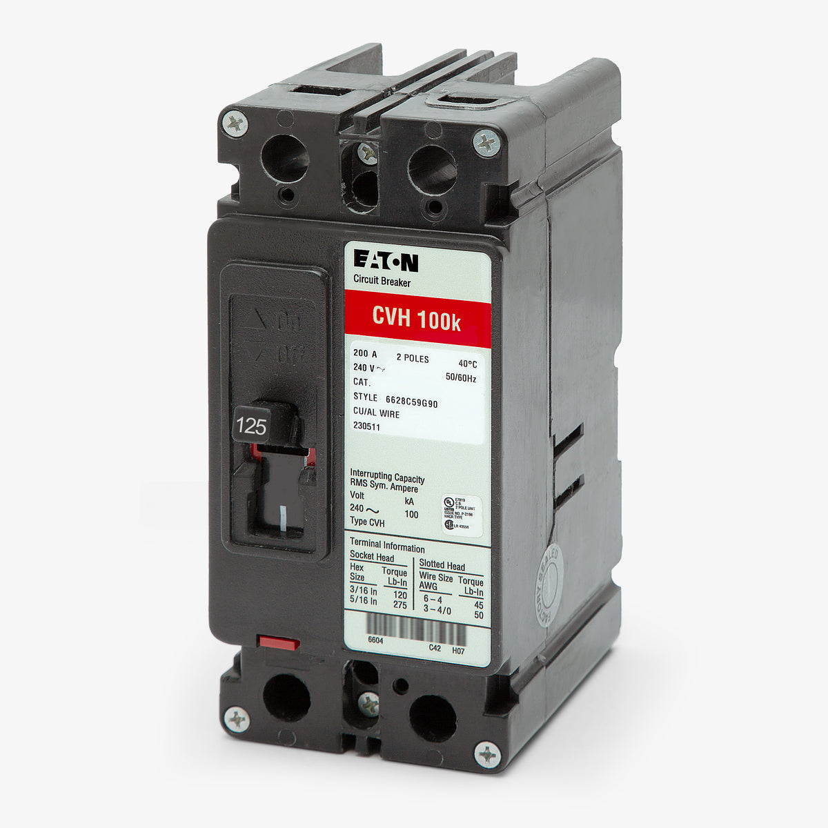 Eaton / Cutler-Hammer CVH2125XMM - 125A 2 Pole Molded Case Circuit Breaker