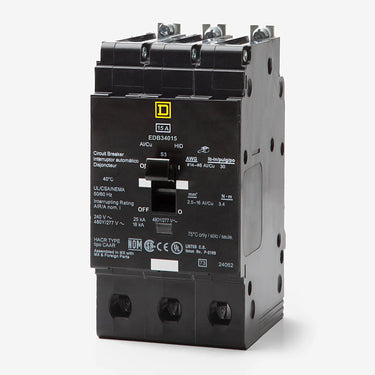 Square D EDB34015 - 15A 3 Pole Miniature Circuit Breaker