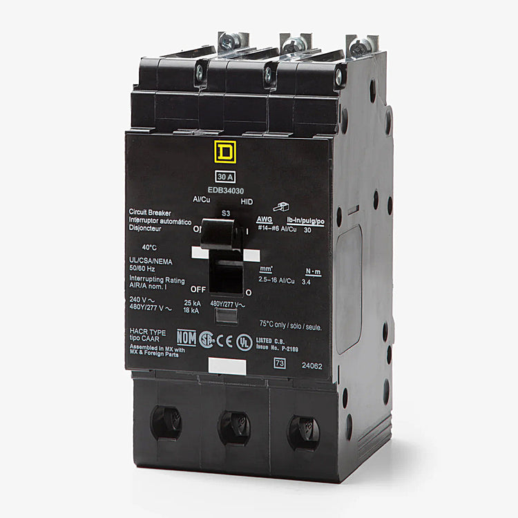 Square D EDB34030 - 30A 3 Pole Molded Case Circuit Breaker