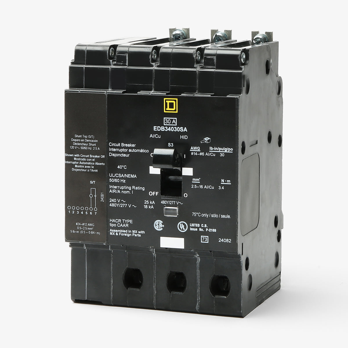 Square D EDB34030SA - 30A 3 Pole Miniature Circuit Breaker