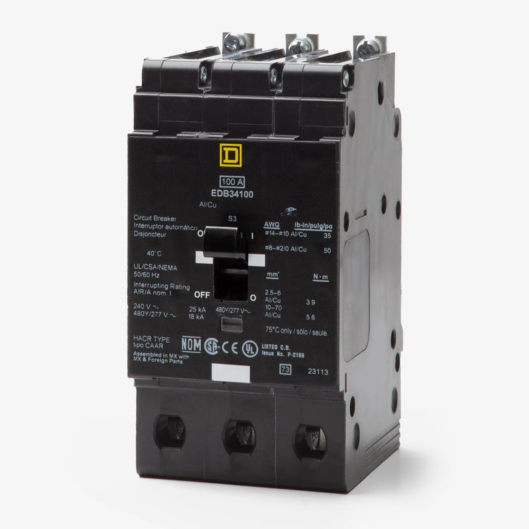 Square D EDB34100 - 100A 3 Pole Miniature Circuit Breaker