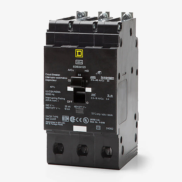 Square D EDB34125 - 125A 3 Pole Miniature Circuit Breaker