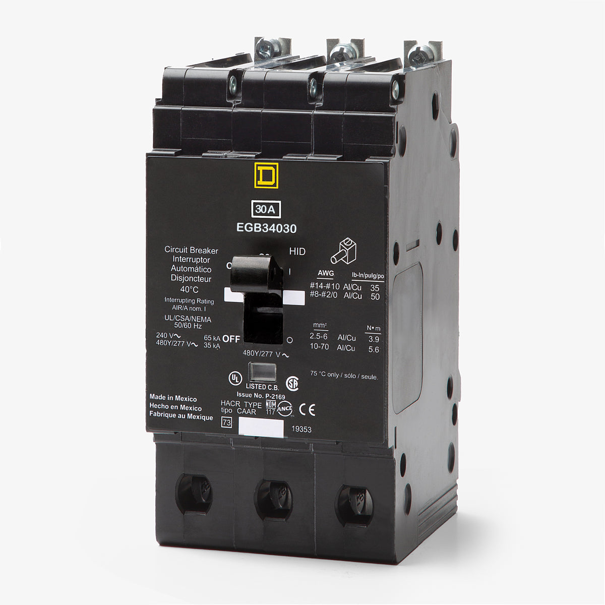 Square D EGB34030 - 30A 3 Pole Miniature Circuit Breaker
