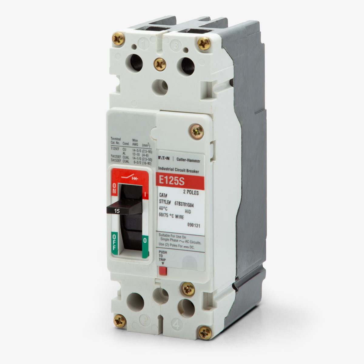 Eaton / Cutler-Hammer EGS2015FFB - 15A 2 Pole Molded Case Circuit Breaker