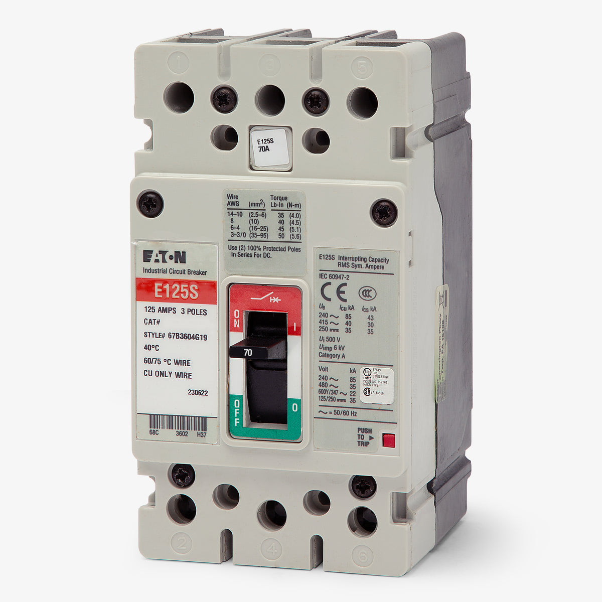 Eaton / Cutler-Hammer EGS3070FFG - 70A 3 Pole Molded Case Circuit Breaker