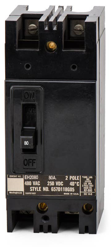 Eaton / Cutler-Hammer EH2080 - 80A 2 Pole Molded Case Circuit Breaker