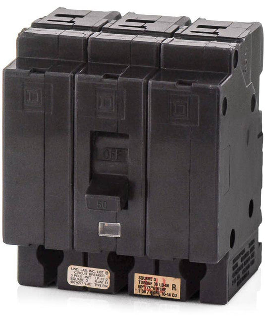 Square D EH34050 - 50A 3 Pole Molded Case Circuit Breaker