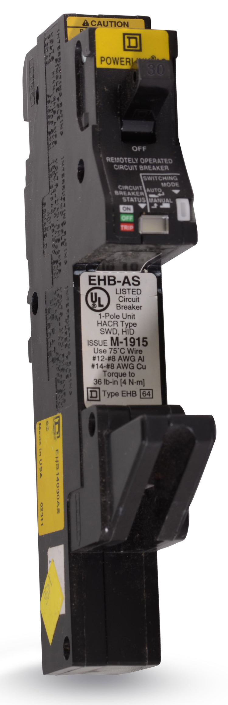 Square D EHB14030AS - 30A 1 Pole Molded Case Circuit Breaker