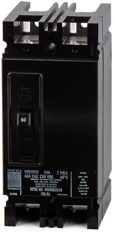 Eaton / Cutler-Hammer EHB2050 - 50A 2 Pole Molded Case Circuit Breaker