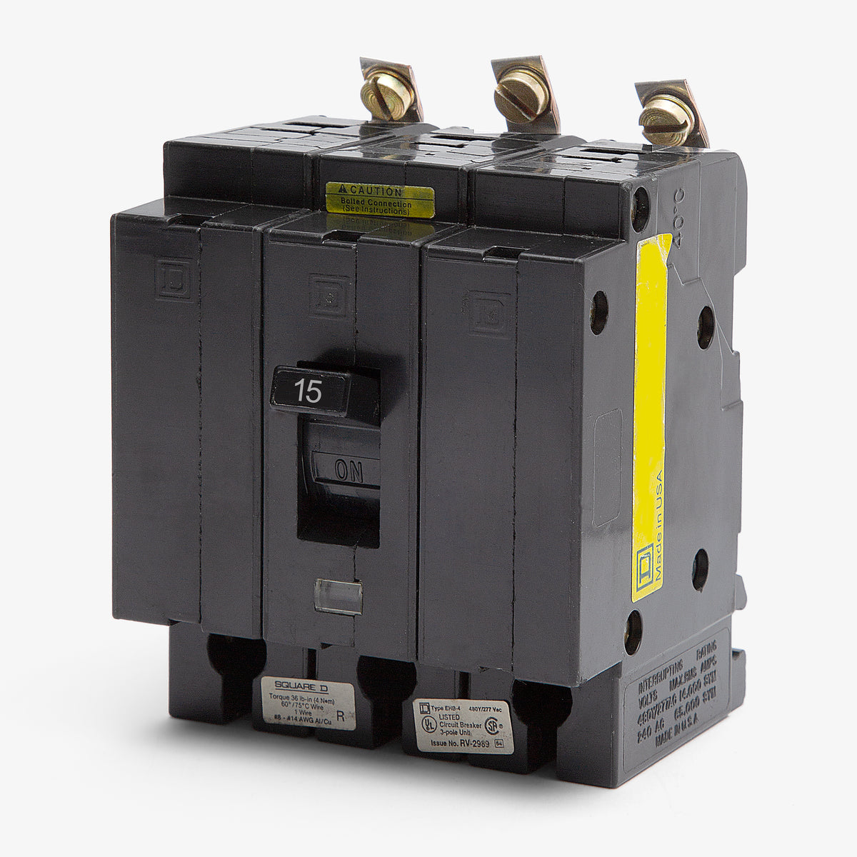 Square D EHB34015 - 15A 3 Pole Molded Case Circuit Breaker