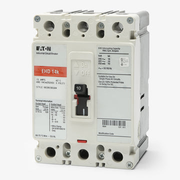 Eaton / Cutler-Hammer EHD3010 - 10A 3 Pole Molded Case Circuit Breaker