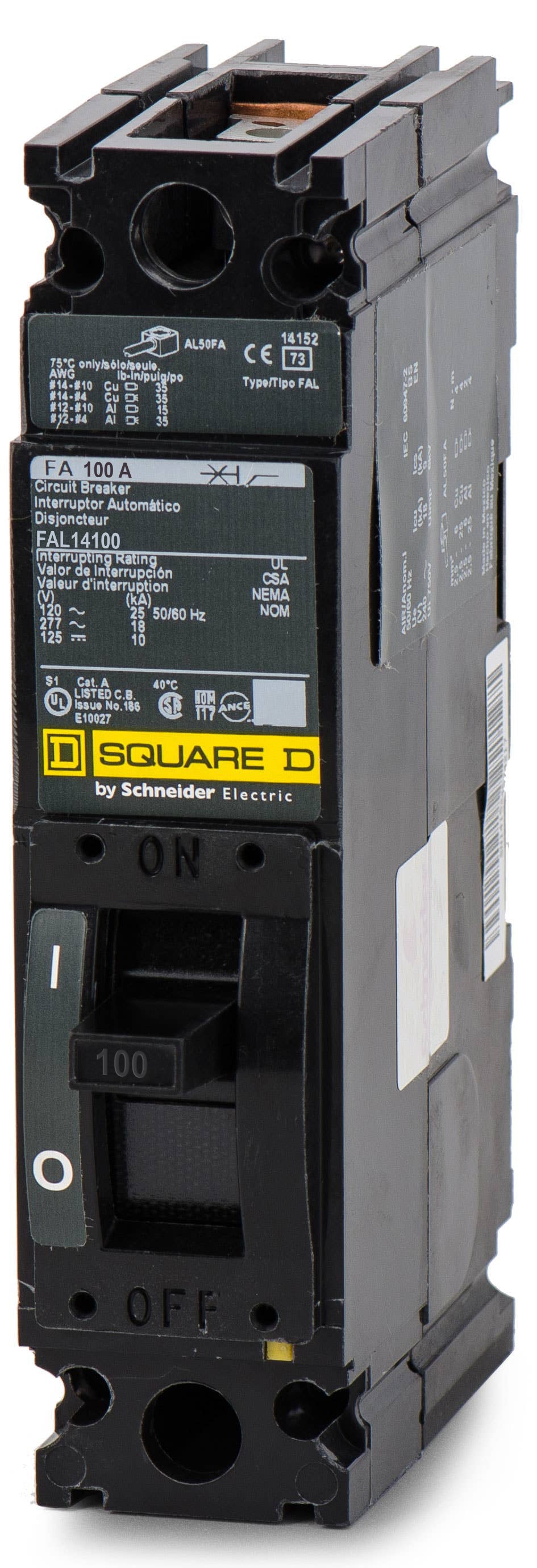 Square D FAL14100 - 100A 1 Pole Molded Case Circuit Breaker