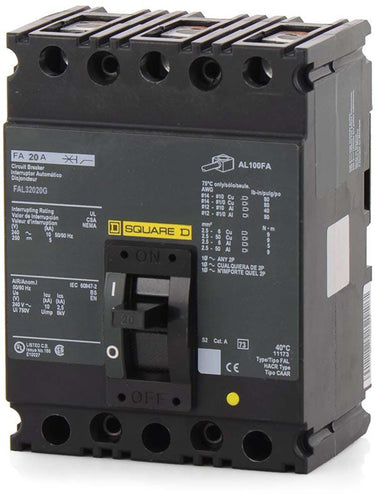 Square D FAL32020G - 20A 3 Pole Molded Case Circuit Breaker