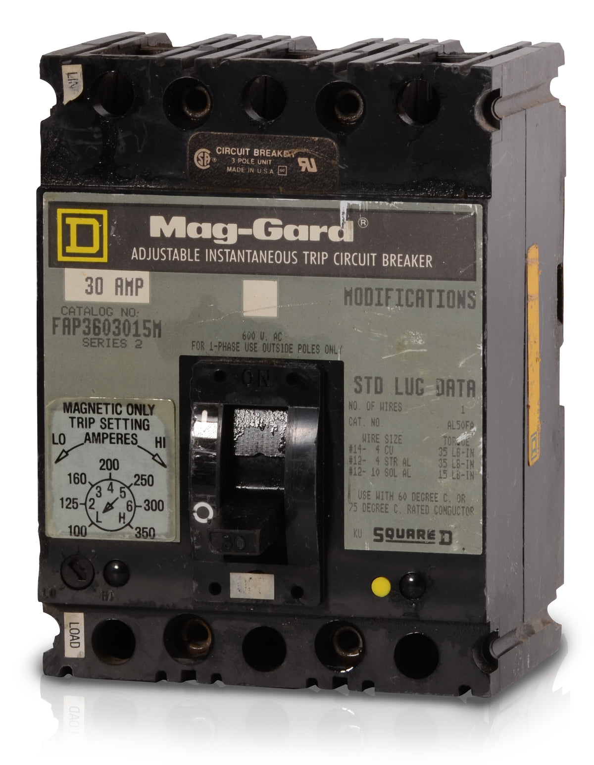 Square D FAP3603015M - 30A 3 Pole Motor Circuit Protector