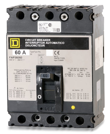 Square D FAP36080 - 80A 3 Pole Molded Case Circuit Breaker