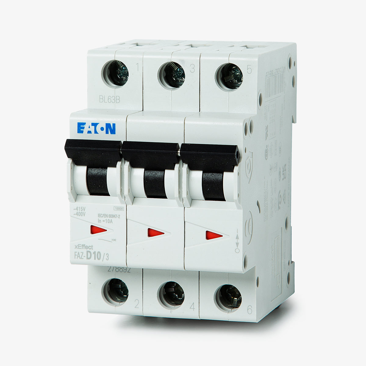Eaton / Cutler-Hammer FAZ-D10/3-NA - 10A 3 Pole Miniature Circuit Breaker