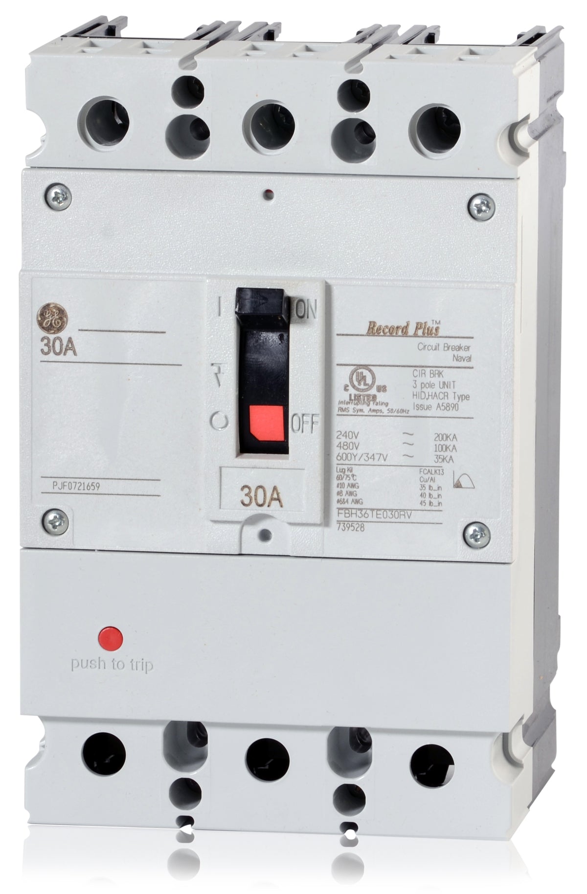 ABB / General Electric FBH36TE030RV - 30A 3 Pole Molded Case Circuit Breaker