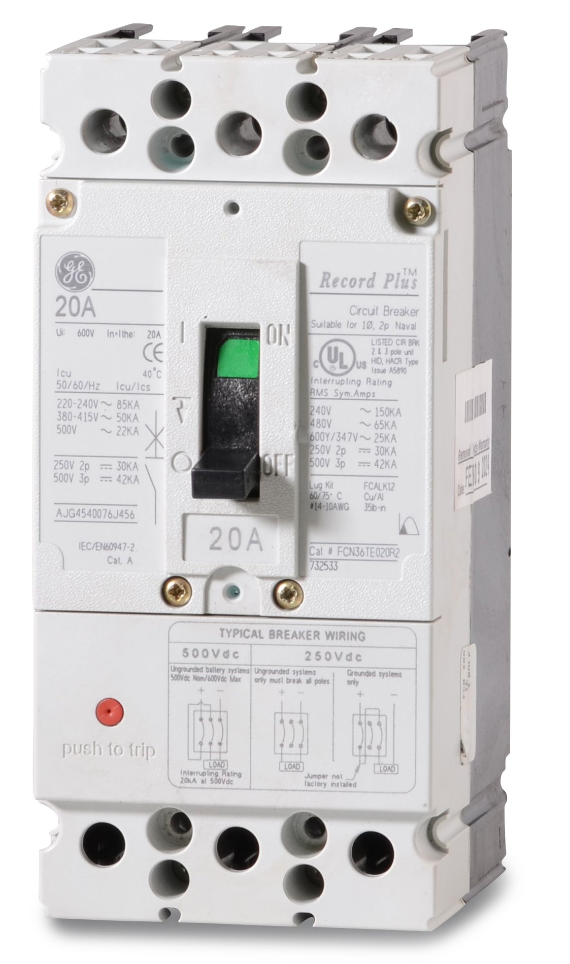 General Electric FCN36TE020R2 3 Pole Circuit Breaker