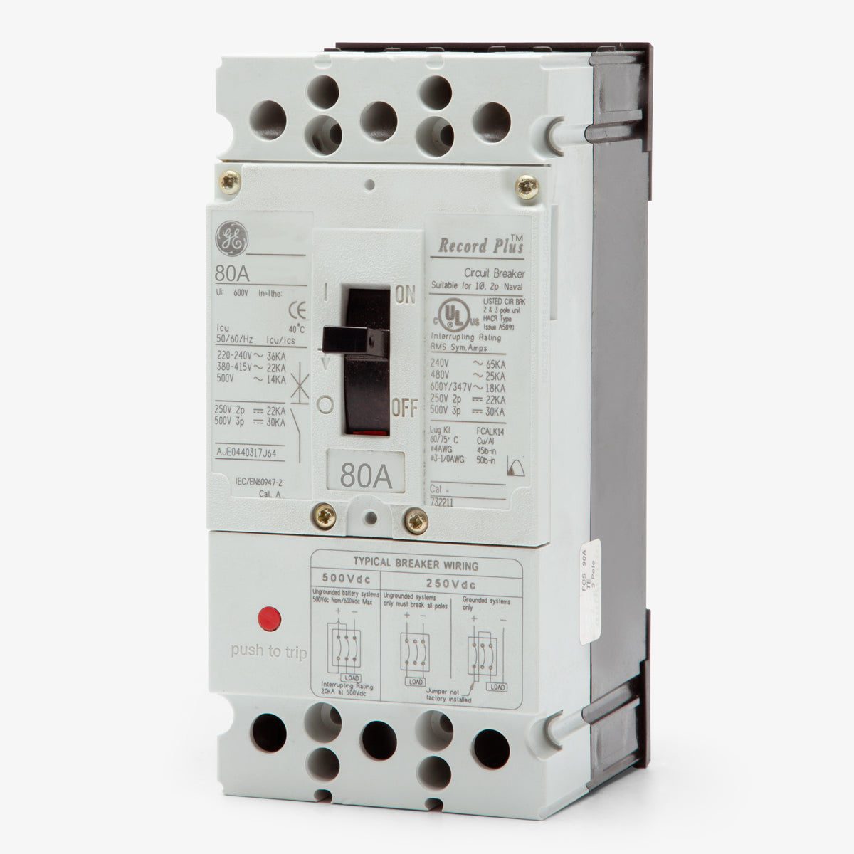 ABB / General Electric FCS36TE080R - 80A 3 Pole Molded Case Circuit Breaker