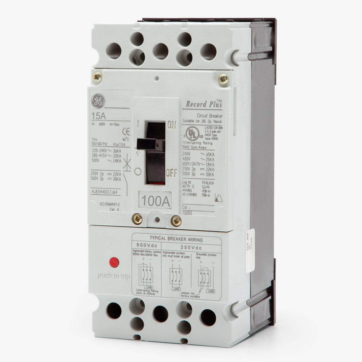 ABB / General Electric FCS36TE100R - 100A 3 Pole Molded Case Circuit Breaker