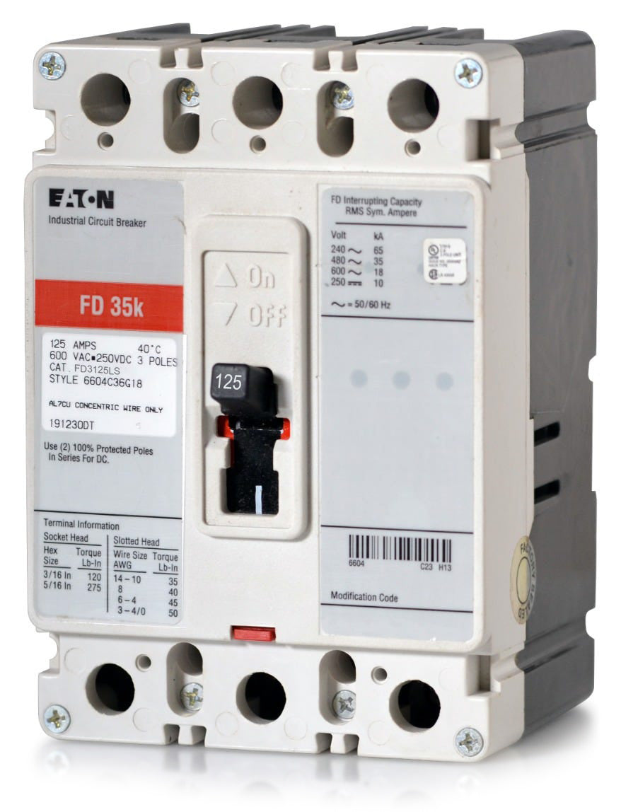 Eaton / Cutler-Hammer FD3125LS - 125A 3 Pole Molded Case Circuit Breaker