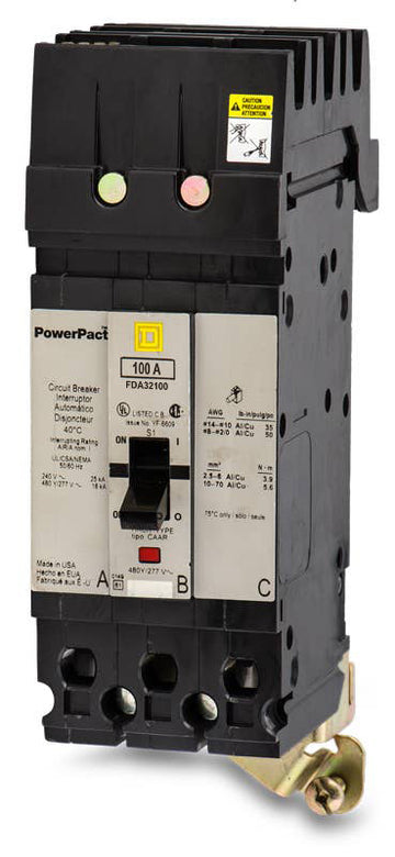 Square D FDA32100 - 100A 3 Pole Molded Case Circuit Breaker