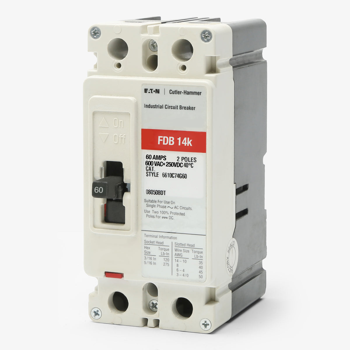 Eaton / Cutler-Hammer FDB2060L - 60A 2 Pole Molded Case Circuit Breaker