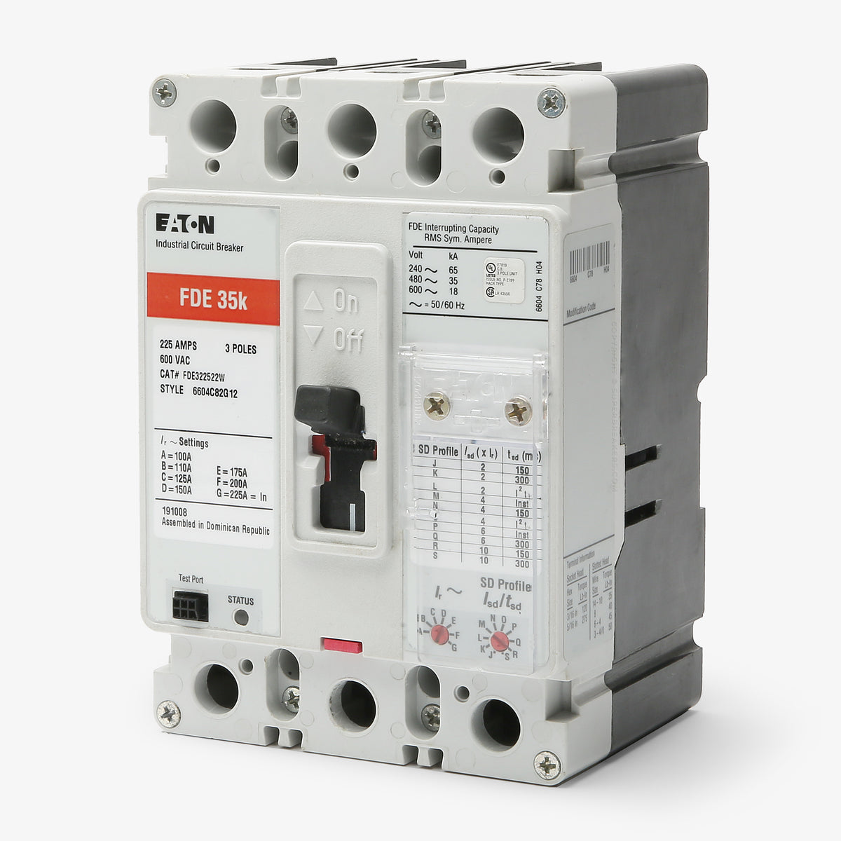 Eaton / Cutler-Hammer FDE310022 - 100A 3 Pole Molded Case Circuit Breaker