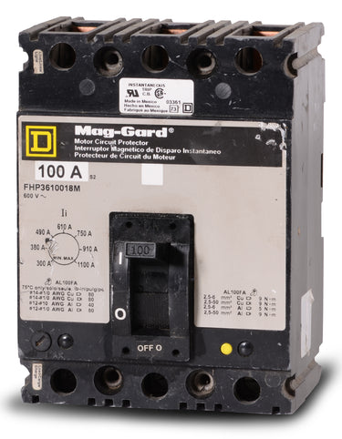 Square D FHP3610018M - 100A 3 Pole Motor Circuit Protector
