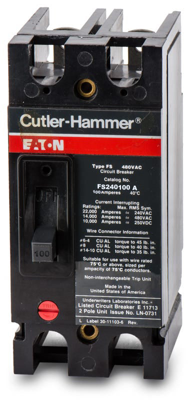Eaton / Cutler-Hammer FS240100A - 100A 2 Pole Molded Case Circuit Breaker