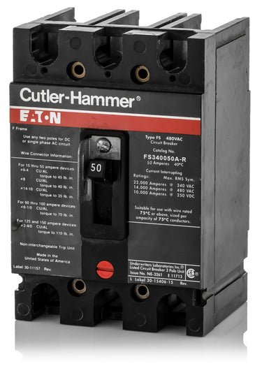 Eaton / Cutler-Hammer FS340050A - 50A 3 Pole Molded Case Circuit Breaker