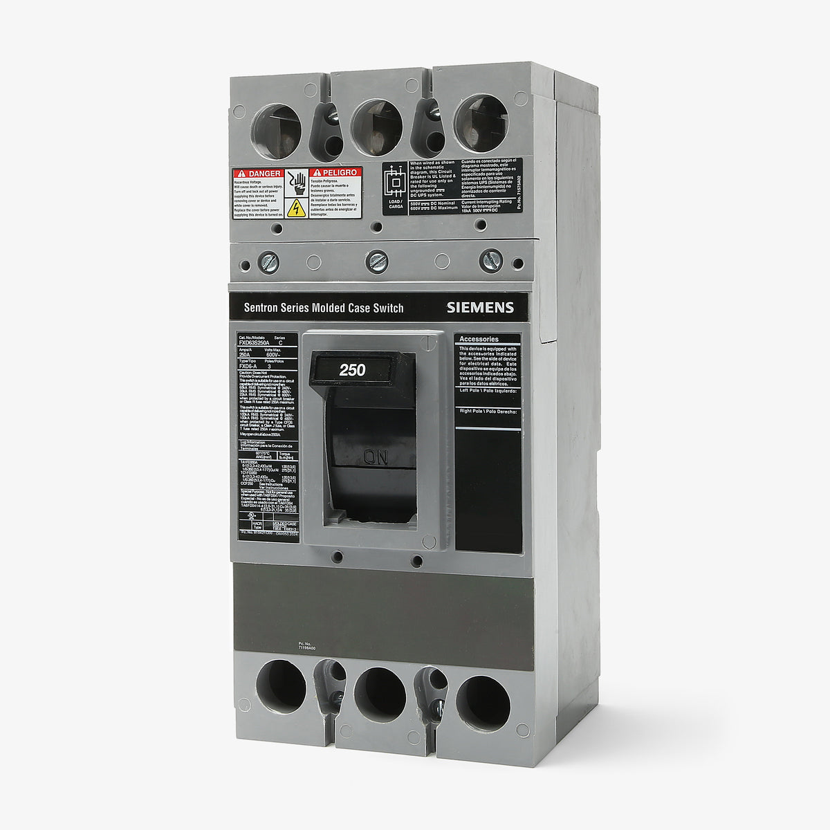 Siemens FXD63S250A - 250A 3 Pole Molded Case Switch