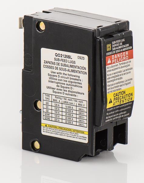 Square D QO2125SL Plug-on Sub Feed Lug, 125 Amp, 2 Poli, 240 V