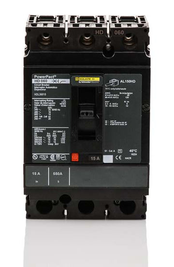 Square D HDL36015 - 15A 3 Pole Molded Case Circuit Breaker