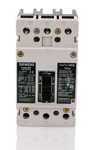 Siemens HEB3B015B - 15A 3 Pole Molded Case Circuit Breaker