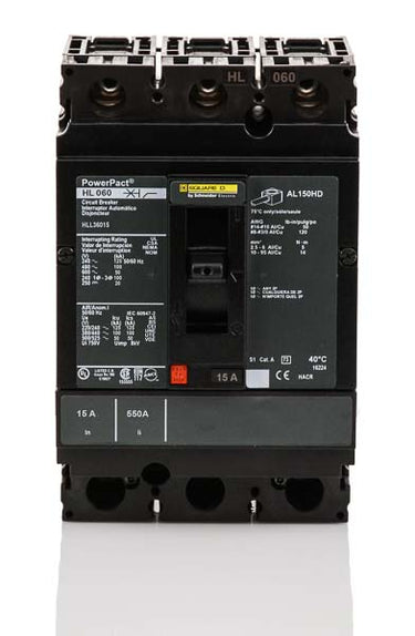 Square D HLL36015 - 15A 3 Pole Molded Case Circuit Breaker