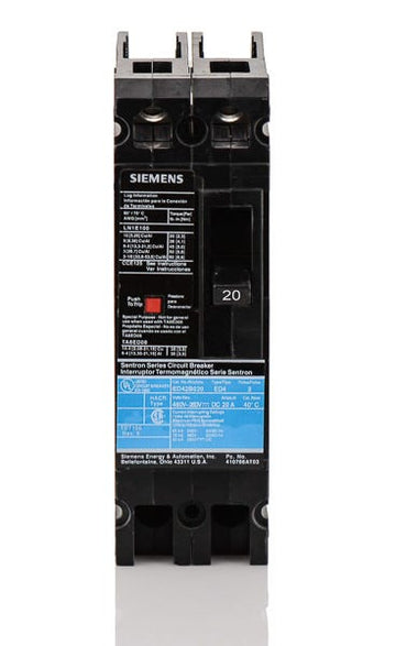 Siemens ED42B020L - 20A 2 Pole Molded Case Circuit Breaker