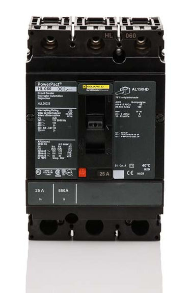 Square D HLL36025 - 25A 3 Pole Molded Case Circuit Breaker