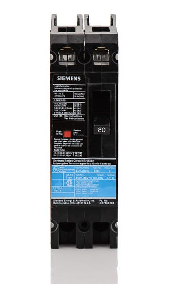 Siemens ED42B080 - 80A 2 Pole Molded Case Circuit Breaker