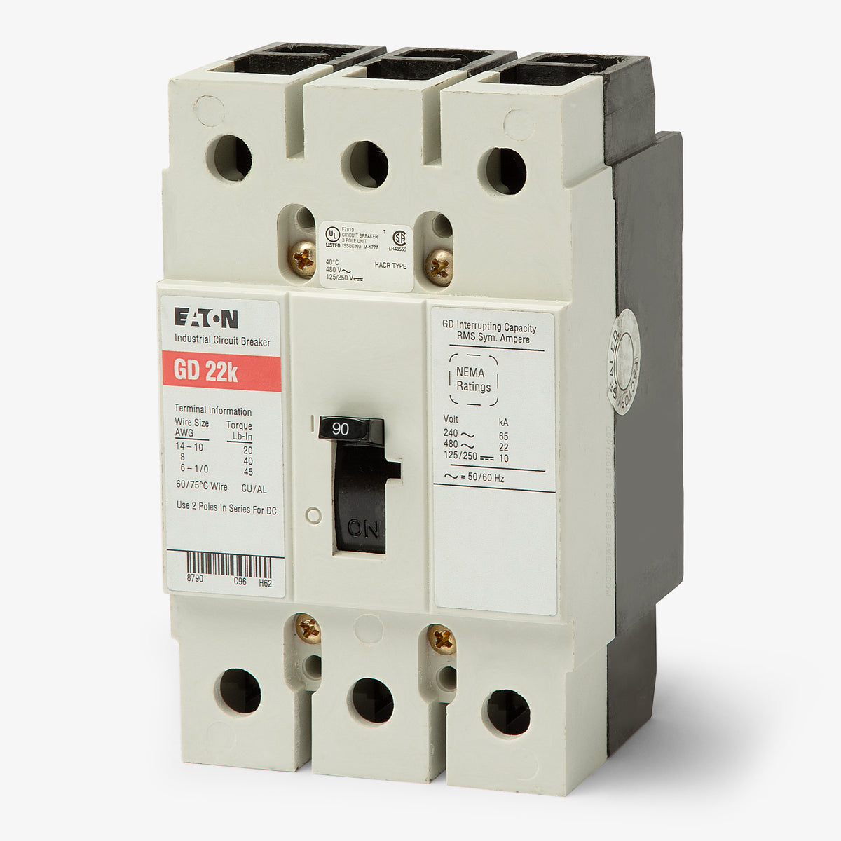 Eaton / Cutler-Hammer GHC3090 - 90A 3 Pole Molded Case Circuit Breaker