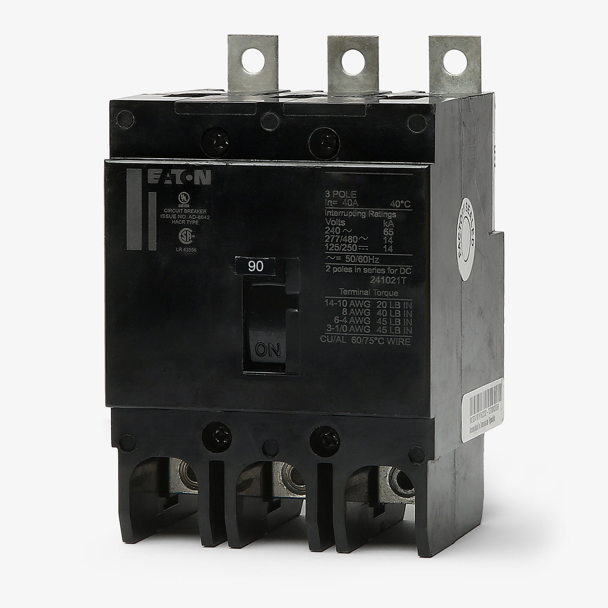 Eaton / Cutler-Hammer GHB3090 - 90A 3 Pole Molded Case Circuit Breaker