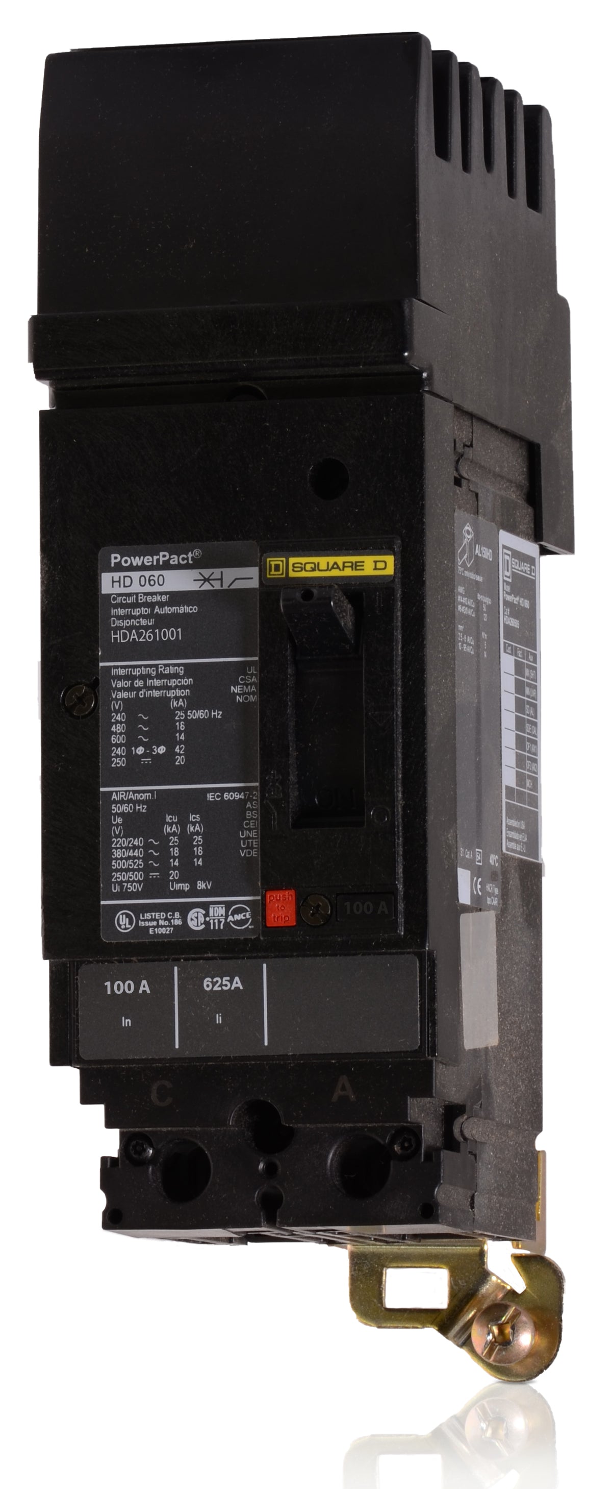 Square D HDA261001 - 100A 2 Pole Molded Case Circuit Breaker