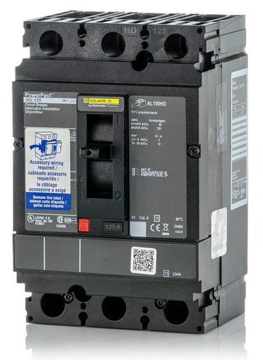 Square D HDL36125AA - 125A 3 Pole Molded Case Circuit Breaker