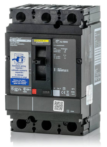 Square D HDL36125AASA - 125A 3 Pole Molded Case Circuit Breaker