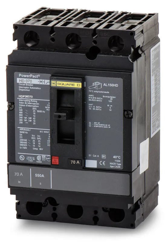 Square D HDP36070 - 70A 3 Pole Molded Case Circuit Breaker