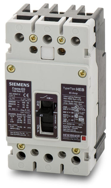 Siemens HEB3B045B - 45A 3 Pole Molded Case Circuit Breaker