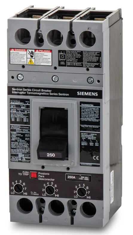 Siemens HFXD63B2501S11 - 250A 3 Pole Molded Case Circuit Breaker